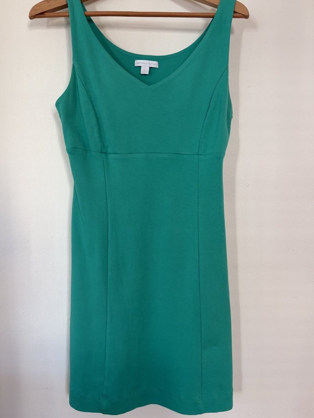 New York & Company Green 100% Cotton Sleeveless Dress XS | Minimalist